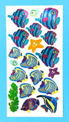 Butterfly Fish Angel Fish Sea Life Prismatic Sticker Sheet Style 2