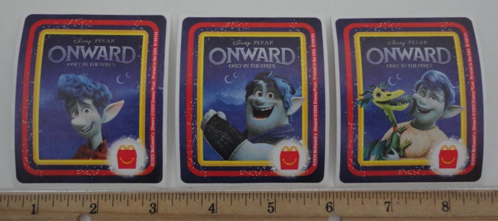 Disney Pixar ONWARD McDonald’s Stickers Set of 3 New