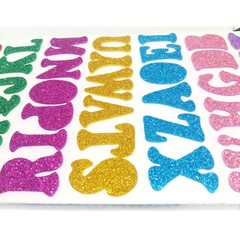 5 Sheets 210PCS Colorful Glittery Foam Self Adhesive Letters