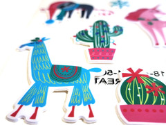 Christmas Animals Cactus Unicorn Flamingo Llama Sloth Snowflake Puffy Stickers