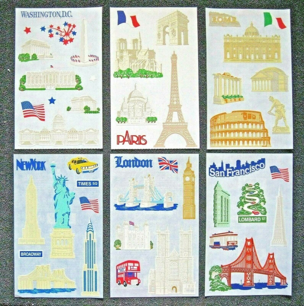 Mrs Grossman Vintage Laser Cut ‘Destinations’ 4 x 6 inch Stickers (c-2001)