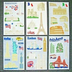 Mrs Grossman Vintage Laser Cut ‘Destinations’ 4 x 6 inch Stickers (c-2001)