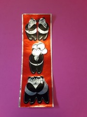 vintage 80’s Russ Dandies foil pandas sticker strip *damaged*
