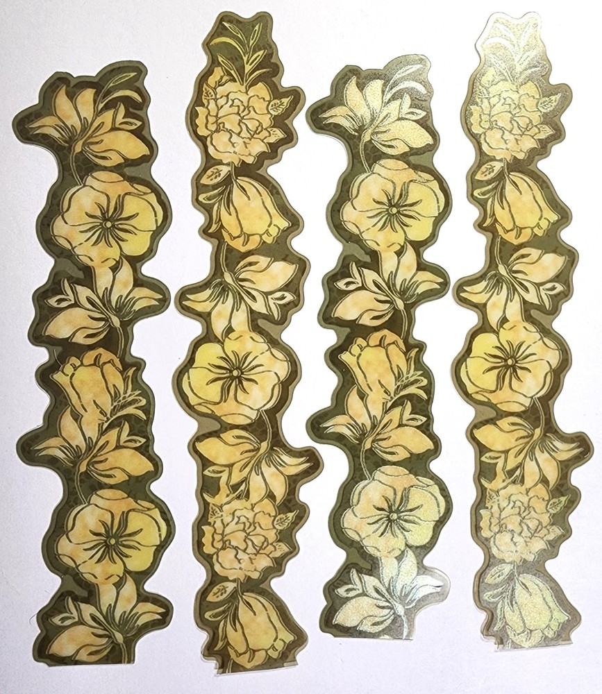 K&Company Yellow Flower Vine Acetate Sticker Borders 6pc Green Scrapbook Craft