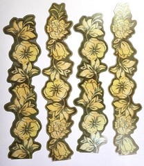 K&Company Yellow Flower Vine Acetate Sticker Borders 6pc Green Scrapbook Craft