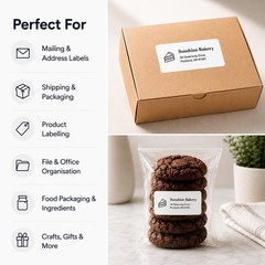 (2″ x 4″) 30 Sheets, Printable White Sticker Labels, Laser/Inkjet Printing – Mat