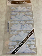 STICKO EK SUCCESS STICKERS WHITE W/BLUE SKY CLOUD FLUFFY CLOUDS 19PCS