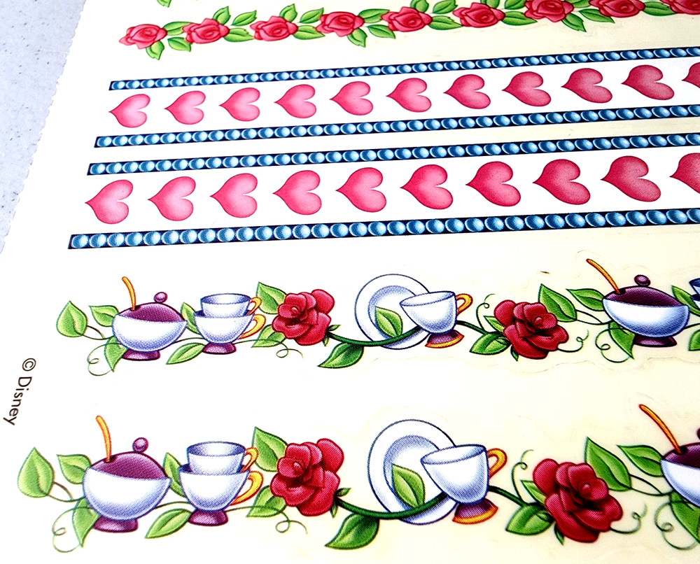 Sandylion Vintage Disney Belle Beauty & The Beast Clear Border Stickers NOS 1992