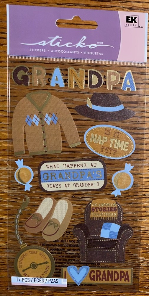 Sticko What Happens At Grandpa’s Stays Nap Time Shoes Sweater Scrapbook Sticker