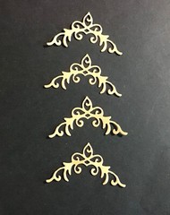 Page Corners Photo Corners Fancy Flourish Filagree Corner Die Cuts 12 pcs 1-3/8”