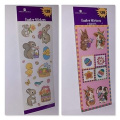 Vintage Easter Stickers Forget Me Not American Greetings 3 Full Sheets Bunnies