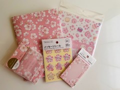 Japanese Sakura Stationery Set 5pcs Letter Paper Stickers Mini Card Kawaii Pink
