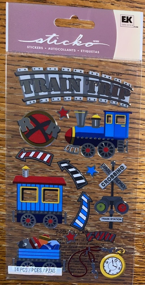 Sticko Train🚂Trip Vacation RR Engine Transportation Railroad🛤Crossing Stickers