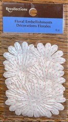 Recollections White Pink Polka dots 12pc Floral Flowers Scrapbook Embellishments