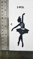 3 PCS. BALLERINA PAPER DIECUT FOR SCRAPBOOKING CARDMAKING EMBELISHMENT