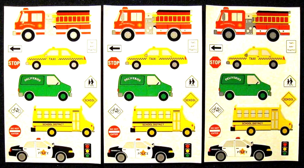 Mrs Grossman Vintage 4×6″ Three Sticker Sheets ‘Vehicles’ (c-2002)