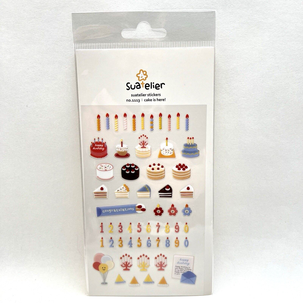 Happy Birthday Stickers Cake Is Here Korean Stationery Planners Journals