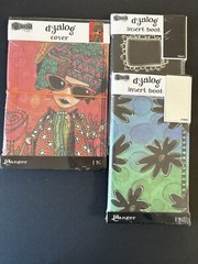 Dylusions Dyalog Cover & 2 Insert Books LOT Junk Journal Scrapbook