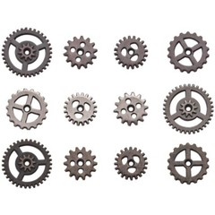 Tim Holtz Idea-ology Mini Gears Metal Antique Nickel, Brass & Copper Asst Sizes