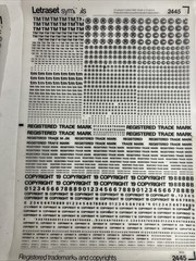 Letraset Symbols Registered Trademarks And Copyrights – 10 Sheets