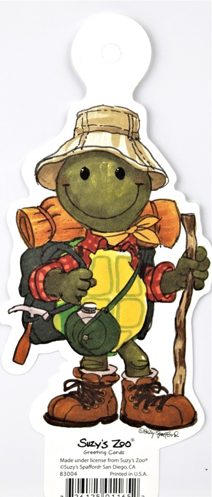 Suzy’s Zoo – «Hiking Camping» Gift/Tag Bookmark 6″x 3″