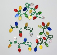 Christmas Lights Die Cut 4 Pc Scrapbooking Cardmaking Cardstock Embellishment