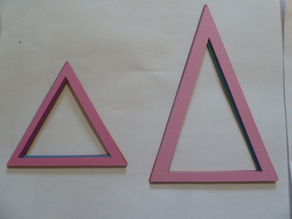 Triangle Scrapbooking 8 frames 2 sizes in 1 set 4×6, 4×4 in primary colors