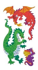 JILLSON & ROBERTS HAMBLY STICKERS PRISMATIC GLITTER SHEET DRAGONS FANTASY