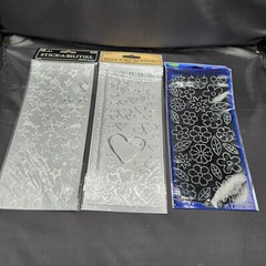 The Paper Studio Starfoam – Peel-off Stickers – Black Silver – Flowers Stars New