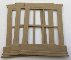 {4} WINDOW FRAME Bare Window Box – Vintage Chipboard Die Cuts – 3 1/2″ x 4 1/4″