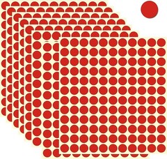 1980 PCS Small Dot Stickers, 1/2″ Circle Round Colored Stickers, Removable Red
