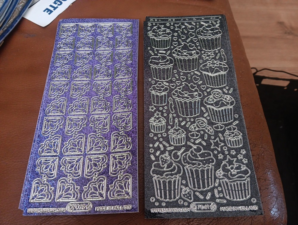 2X GLITTER STICKERS SCRAPBOOKING NEW (ST1244) CORNERS/CUPCAKES