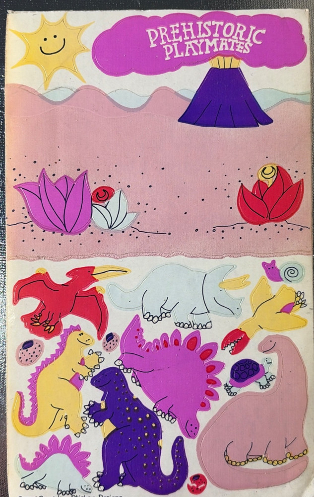 VINTAGE 80’S SANDYLION DINOSAURS ACTIVITY STICKER SHEET