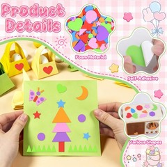1740Pcs Foam Stickers Colorful Foam Shapes Stickers with Star Moon Heart Self…