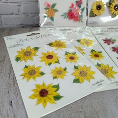 The Paper Studio Floral Sticker Bundle Sunflowers Poinsettias 6 Sheets New