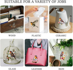3pcs/Set Bird Rub on Transfers for Furniture and Crafts 6×12 inch Robin Decor Tr