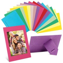150 Pcs Paper Picture Frames 4×6 Bulk Colorful Cardboard Easel Stand DIY Craft