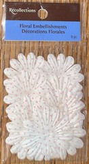 Recollections White Pink Polka dots 12pc Floral Flowers Scrapbook Embellishments