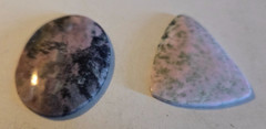 LOT 2 stone cabochons roughly 2×1.5 inches each pink hues