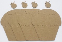 {4} BAKERY CUPCAKE – Birthday Chipboard Die Cuts – 3 1/2″ x 4 1/2″