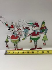 Sunset Vista Designs Set of 2 Dog Metal Christmas Ornaments