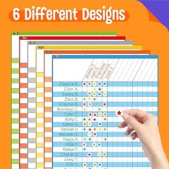 6 Pack Dry Erase Incentive Chart 6 Multi-Color Tracking Chart with 1056 Rewar…