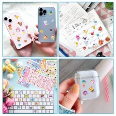 870 PCS Cute Mini Puffy Stickers for Kids Girls 3D Small Tiny Colorful