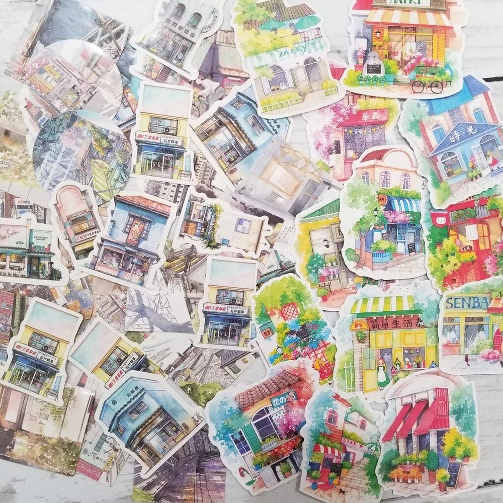 Building Stickers Asian Planner Stickers Scrapbooking Stickers Diary Stickers