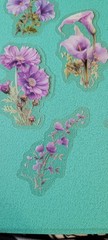 PK2 12pc individual Purple & Pink Floral Transparent Crafting Multiuse Stickers
