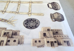 Clear Stickers 12″ Pueblos Southwest Native American Craft NOS Tumblebeasts 2002