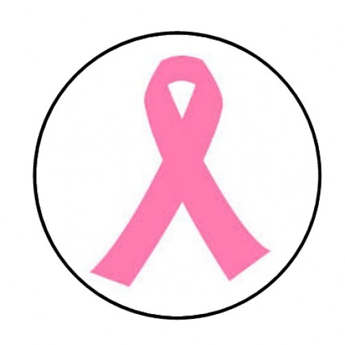 48 pink breast cancer ribbon ENVELOPE SEALS LABELS STICKERS 1.2″ ROUND