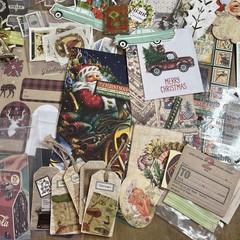 Huge Scrapbooking Lot Mostly Christmas Paper Stickers Transfers Borders Tags +++