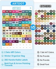 Color-Matched Organization Labels for Diamond Art & Embroidery – 489 Stickers
