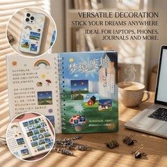 Dreamcore Sticker Book for Journaling&Scrapbooking,30 Sheets Y2K Kawaii Japanese